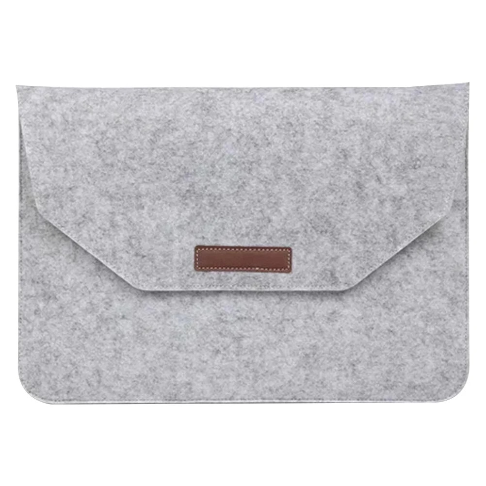 ZYBLSSBB, husa pentru laptop din fetru cu inchidere tip clapeta, gri deschis, 13,3 inch