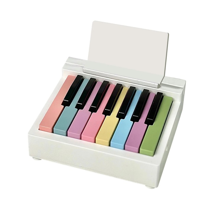 Calendar birou tip pian jucabil YANYXR BCS2911255, 27 partituri, USB reincarcabil, volum reglabil, alb, 110x90x40 mm