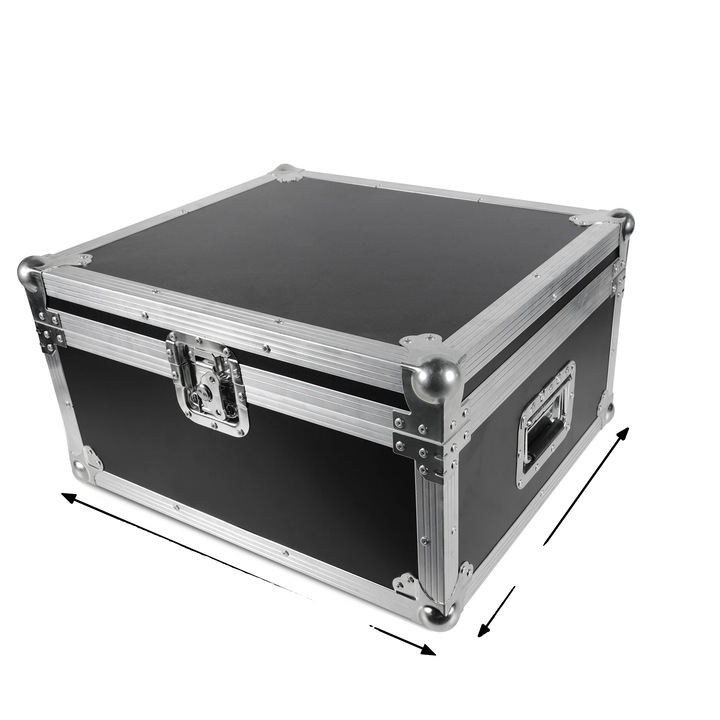 Troler pentru lumini de scena, design robust, roti integrate, maner retractabil, 57x49x30.5cm