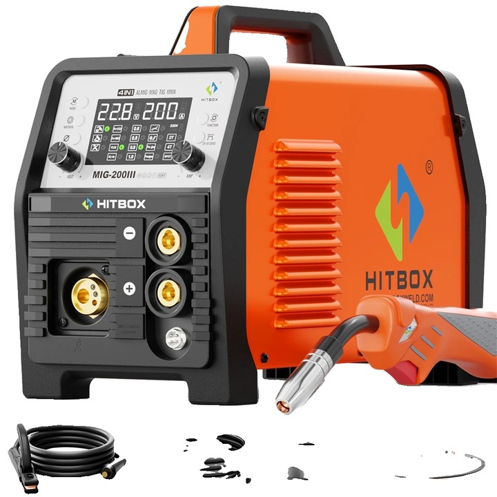 Aparat de sudura MIG200III, 7 in 1, tehnologie digitala, alimentare automata cu sarma, 51x31.5x36cm, 14kg