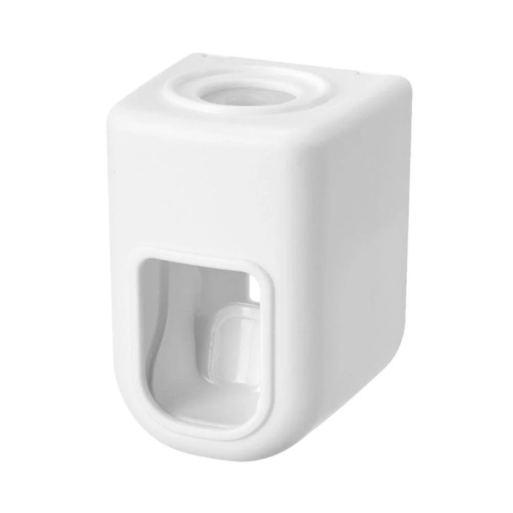 Dozator pasta de dinti minimalist YANYXR, automat, montare pe perete, alb, 9x6x6cm