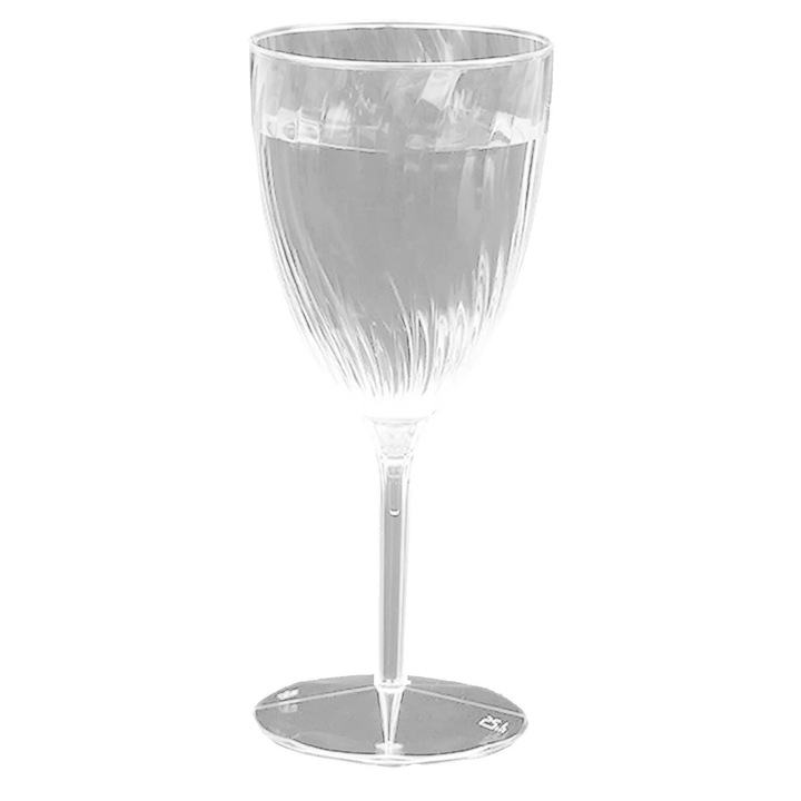 Műanyag pezsgőspoharak, 180ml, magas, átlátszó, 8 db-os szett
