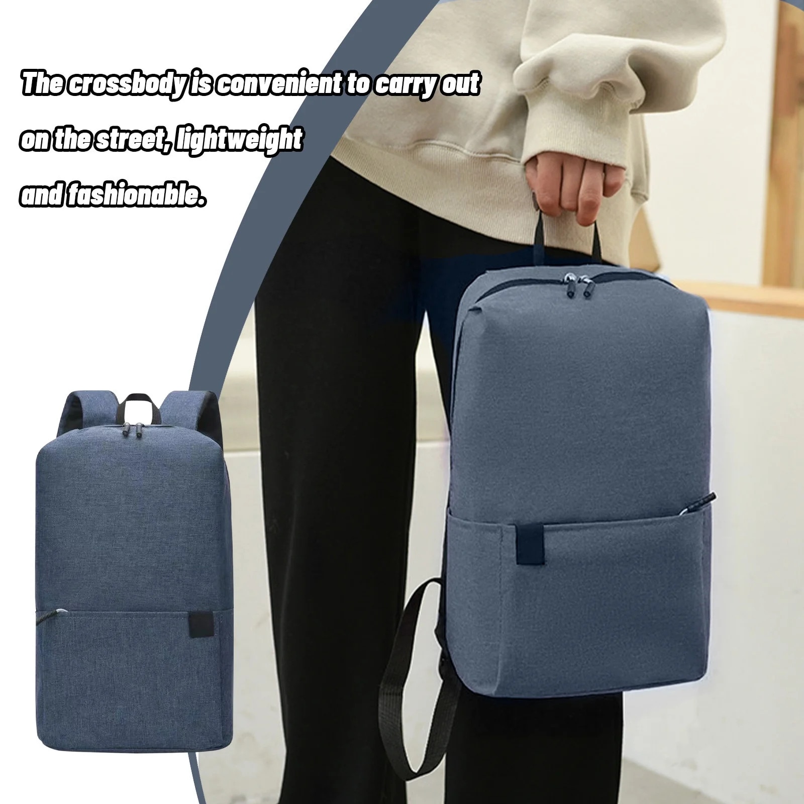 Rucsac laptop YANYXR 13 inch albastru inchis 34x22x12cm rezistent la apa