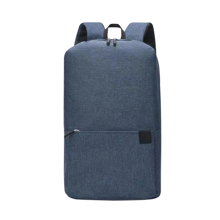 Rucsac laptop 13 inch, rezistent, albastru inchis, 34x22x12cm, unisex, cu port USB si portofel