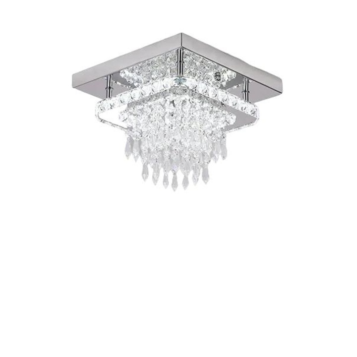 Modern mennyezeti lámpa kristályokkal, LED világítás, hideg fehér fény, 36W