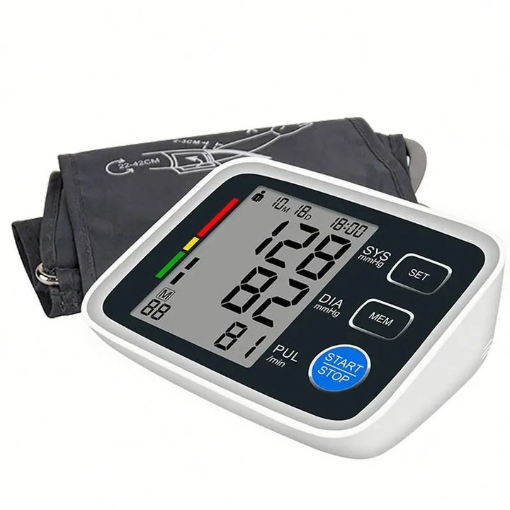 Tensiometru digital, masurare automata, display LCD mare, manseta M/L & XL, 10x7x8cm