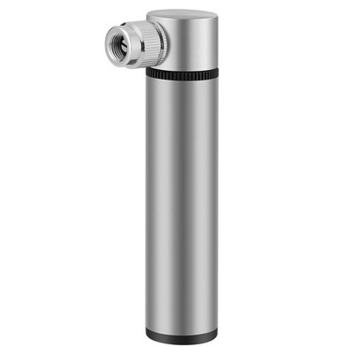 Pompa bicicleta mini, 120PSI, aluminiu, compacta, portabila, 9.5x2.1cm