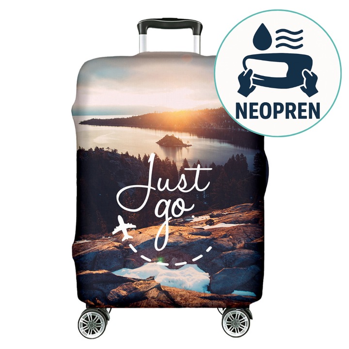 Husa troler din neopren pentru valiza, Fullprint, L, Just Go