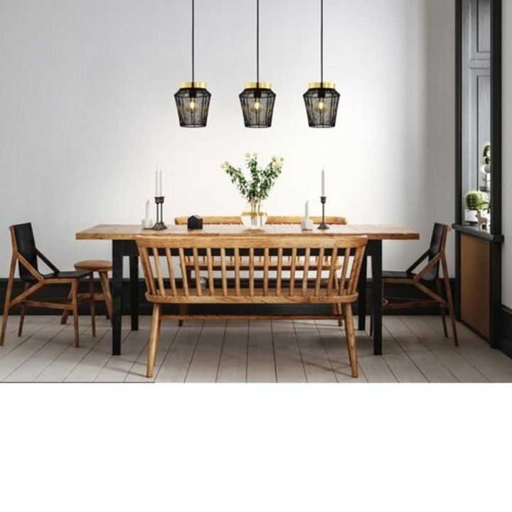 EGLO, 99807, ESCANDIDOS, függeszték, E27, 3X40W, IP20, fekete, arany