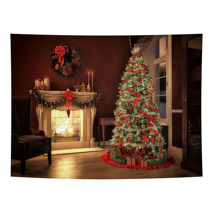 Декоративен стенен гоблен, дизайн с винтидж карта на света, 130x150 см, многоцветен, комплект от 1 брой