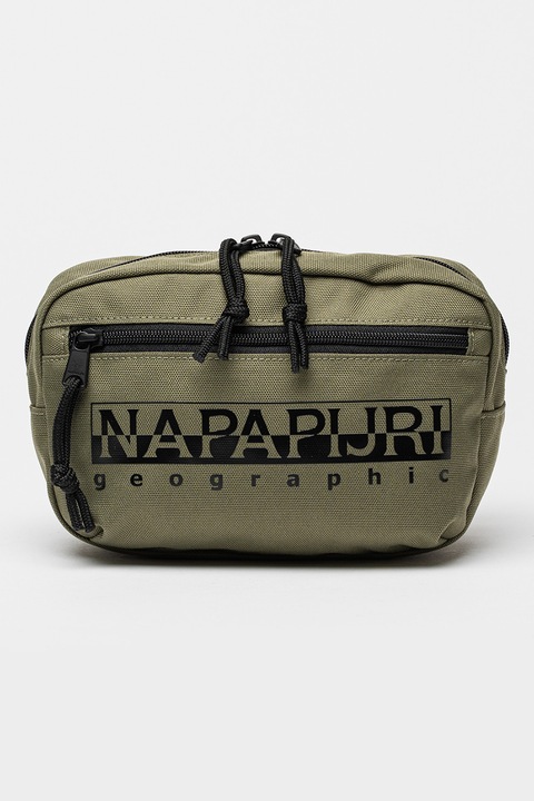 Napapijri, Textil övtáska logós részlettel, Fekete, Katonai sötétzöld