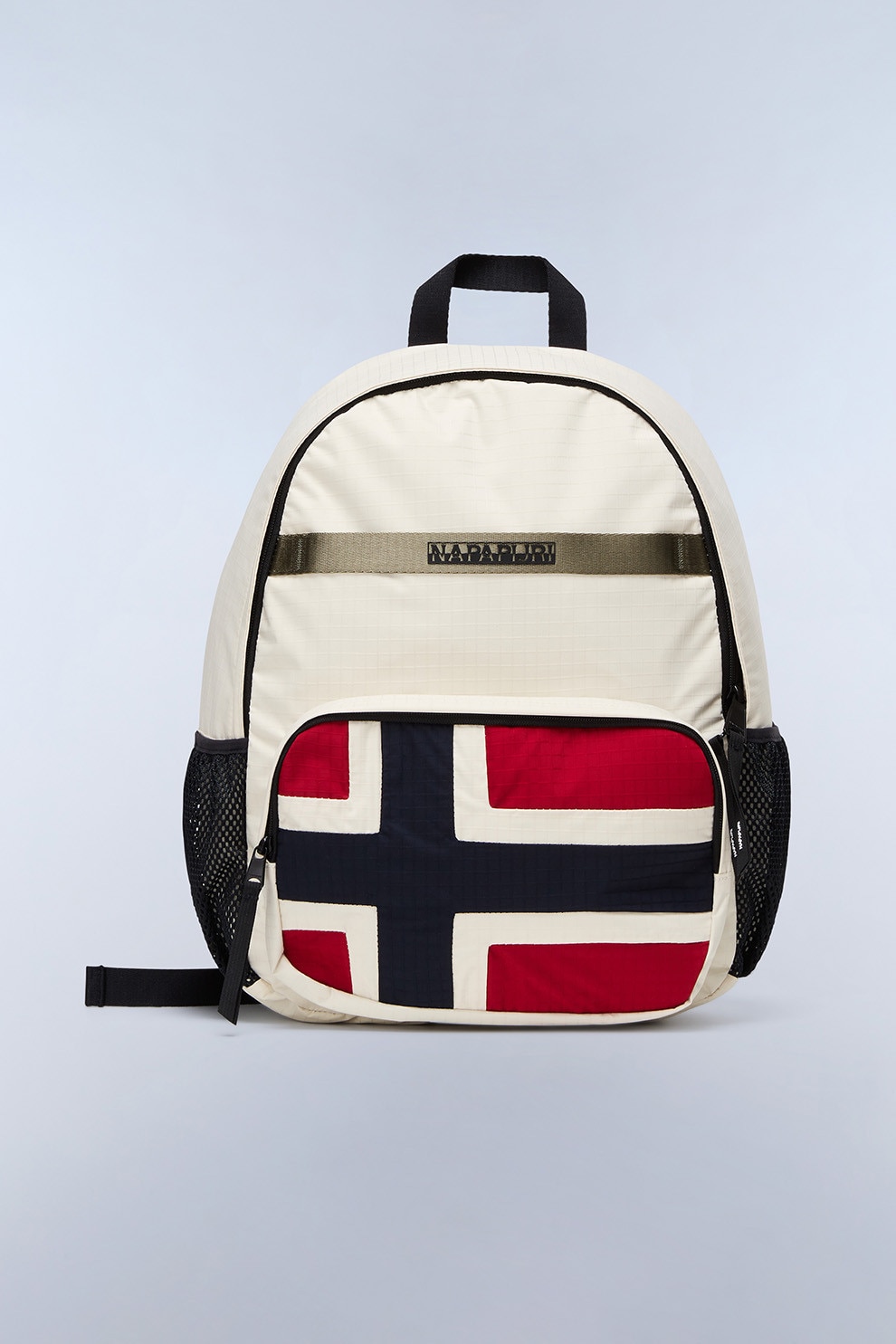 Napapijri, Rucsac cu buzunare multiple Nadir, Rosu, Alb fildes