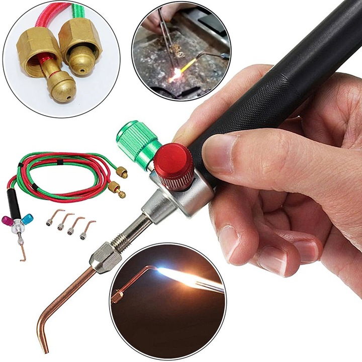Kit mini aparat sudura bijuterii cu 5 duze, gaz, flexibil, universal