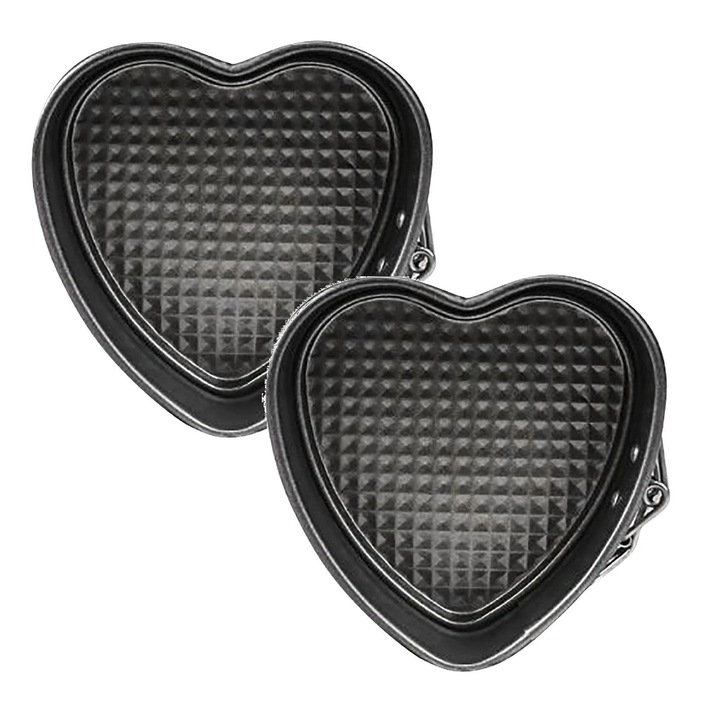 Tava copt inima, otel inoxidabil, 11x4.5cm, set 2 bucati