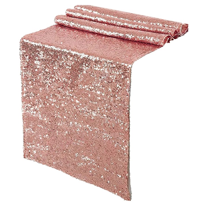 YANYXR asztalterítő, rose gold flitterek, 30x180cm