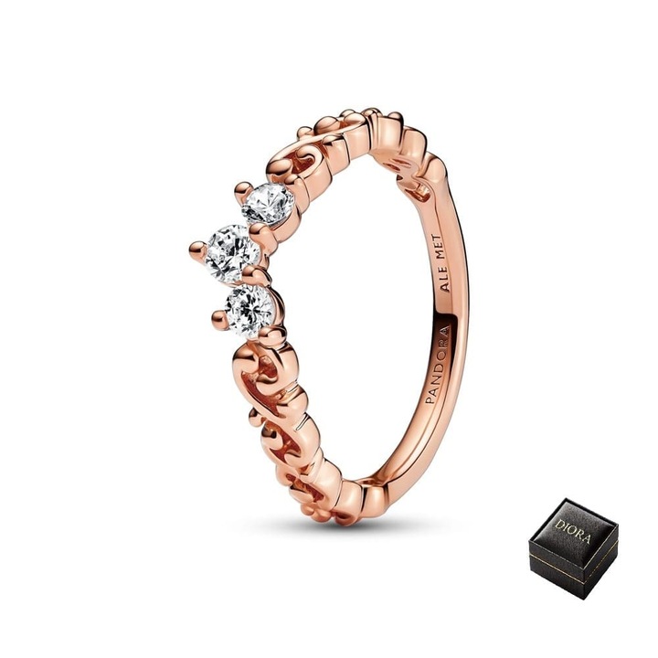 Пръстен Pandora, Regal Swirl, сребро 925, розово злато