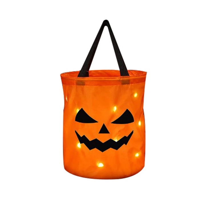 Geanta Halloween LED YANYXR portocaliu 20x25x35cm reutilizabila set 2 bucati