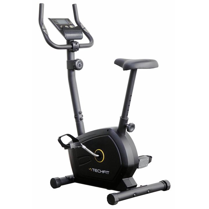 Магнитен фитнес велоергометър TECHFIT® B400N с 8 нива на съпротивление, Многофункционален компютър, Ефикасен маховик 6 кг, Предно/задно педалиране, Вертикално регулируема седалка, Компактен дизайн, Здрава рамка, 100 кг потребител