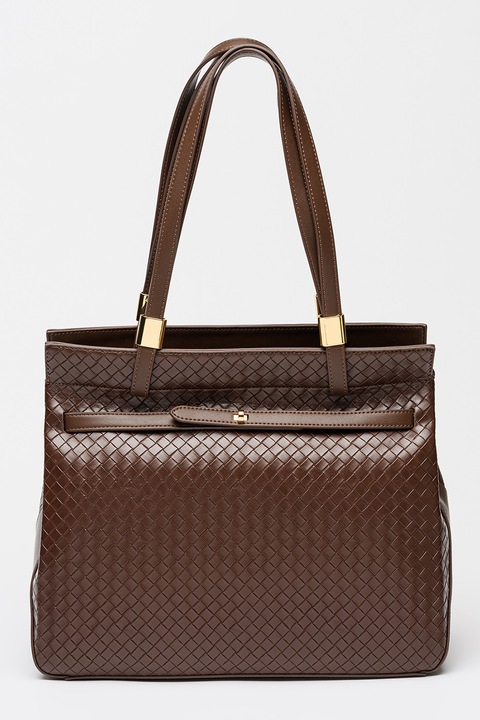 Tosca Blu, Bergamotto shopper fazonú texturált műbőr táska, Földszínű