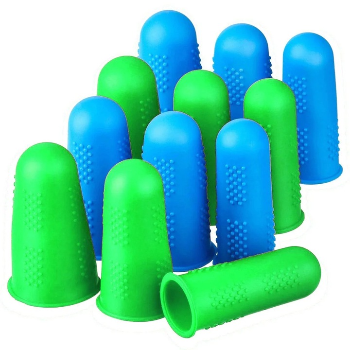 Capace de silicon pentru degete 12 buc multicolor 18x45mm 21x45mm 25x45mm