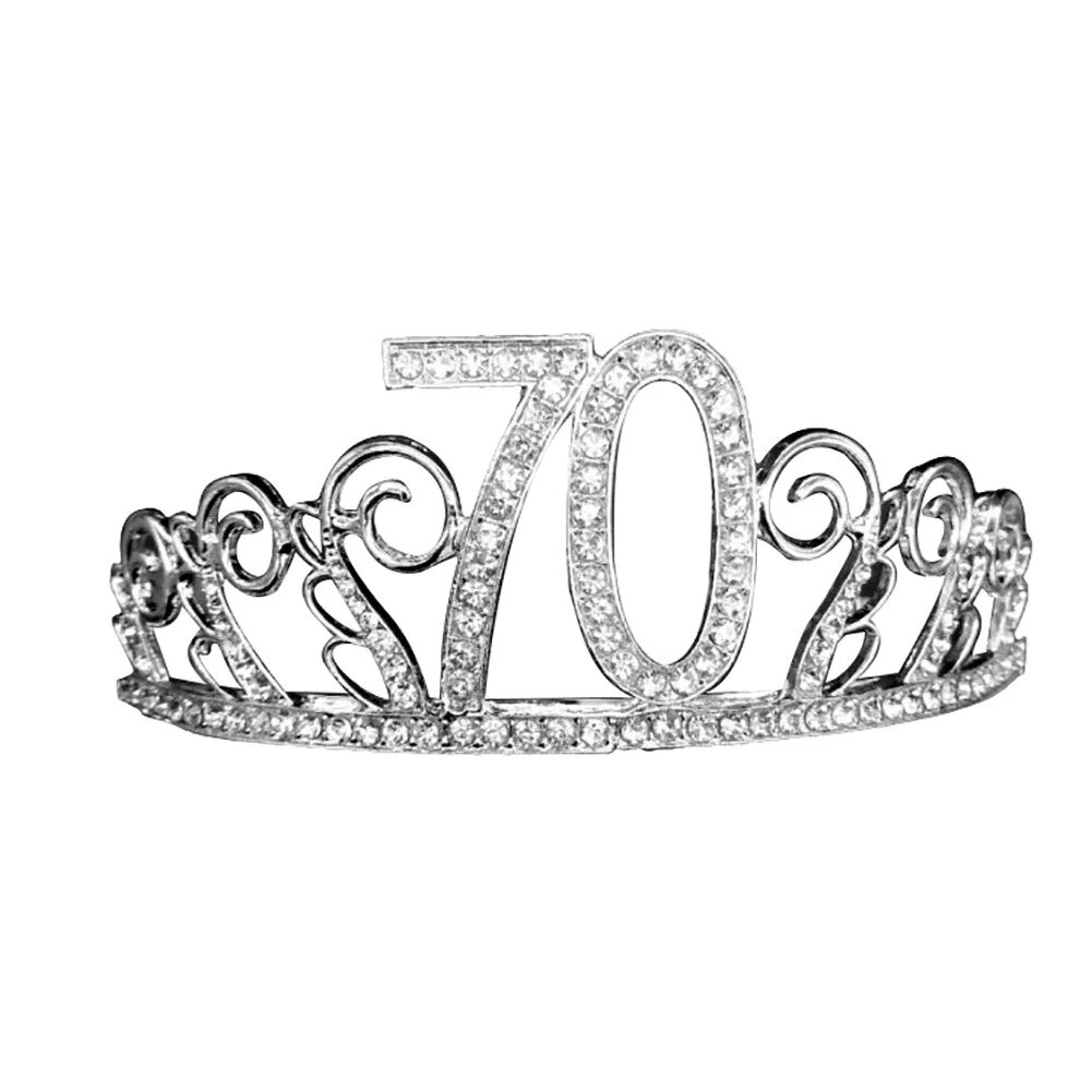 Tiara numar cu strasuri, accesoriu de par, 13cm x 5cm, pentru