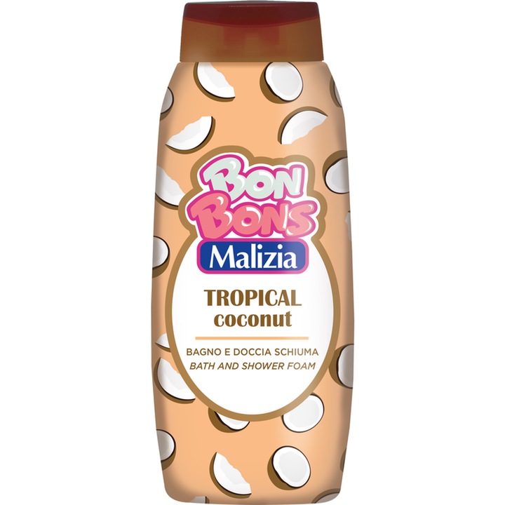 Gel de dus Bon Bons Tropical Coconut, Malizia, 500 ml