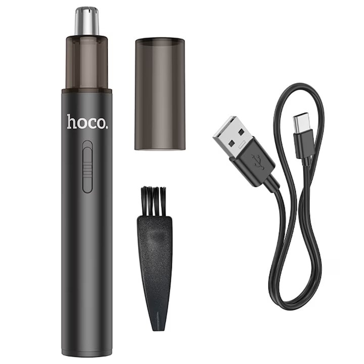 Тример за нос/уши, Selani Premium Hoco, мотор 6800 об/мин, батерия 100 mAh, черен