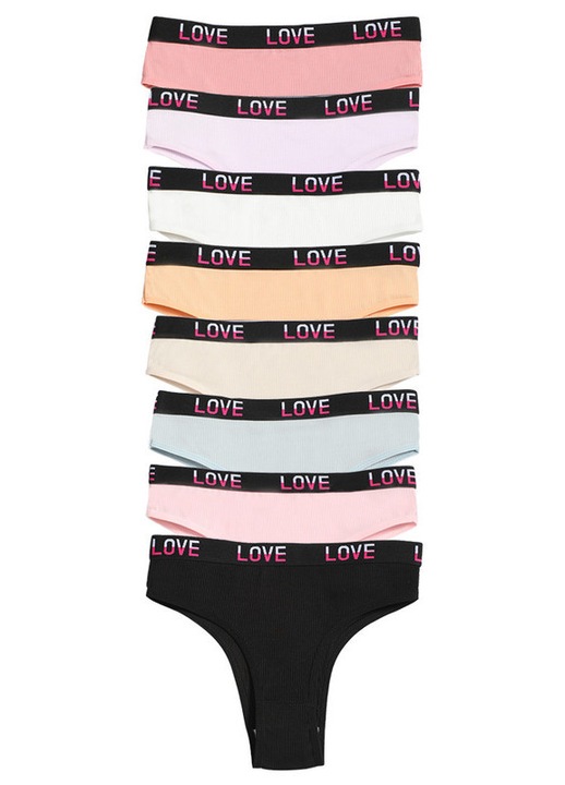 Дамски комплект бельо с V-образен силует в многоцветни цветове, Многоцветен