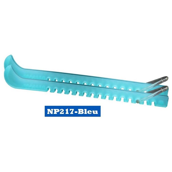 Protectie de margine pentru patinaj artistic, albastra, plastic transparent NP217, albastru deschis, 1 pereche