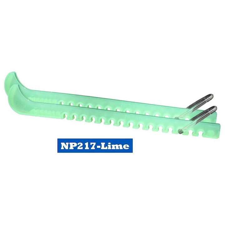 Protectie de margine pentru patinaj artistic, culoarea Blue Sports Guard, plastic transparent NP217, verde neon, 1 pereche