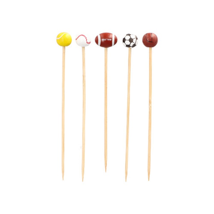 Betisoare aperitive, bambus, Papstar, set 100 bucati, "Sport", 12, 5 cm