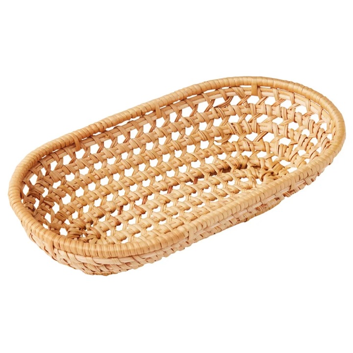 Cos fructe YANYXR rattan oval 18x9.5x3cm maro