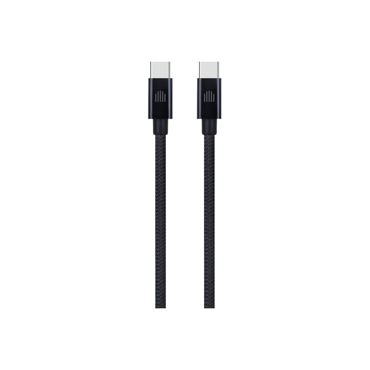Dviced – USB-C - USB-C szőtt borítású töltőkábel, 2 m - fekete