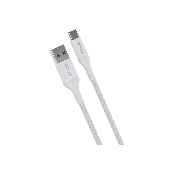 EPICO – Braided kábel USB-C to USB-A (1.2m) - fehér
