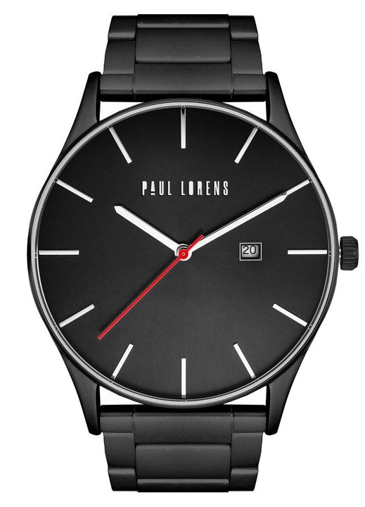 Férfi analóg óra, Paul Lorens, Paradisecalesack, fekete, One size INTL