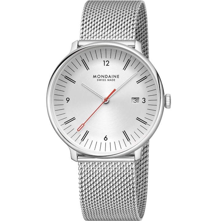Mondaine ferfi karora kvarc, 41mm, 5ATM, Ezüstszín