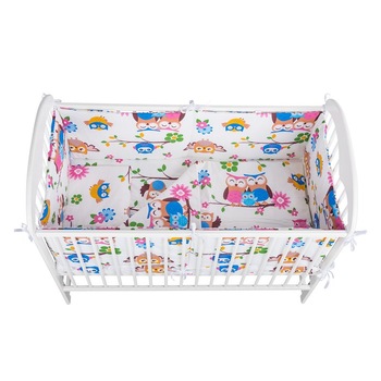 Lenjerie patut BabyNeeds, 5 piese, 120x60 cm, Bufnitele vesele Lenjerie patut BabyNeeds, 5 piese, 120x60 cm, Bufnitele vesele