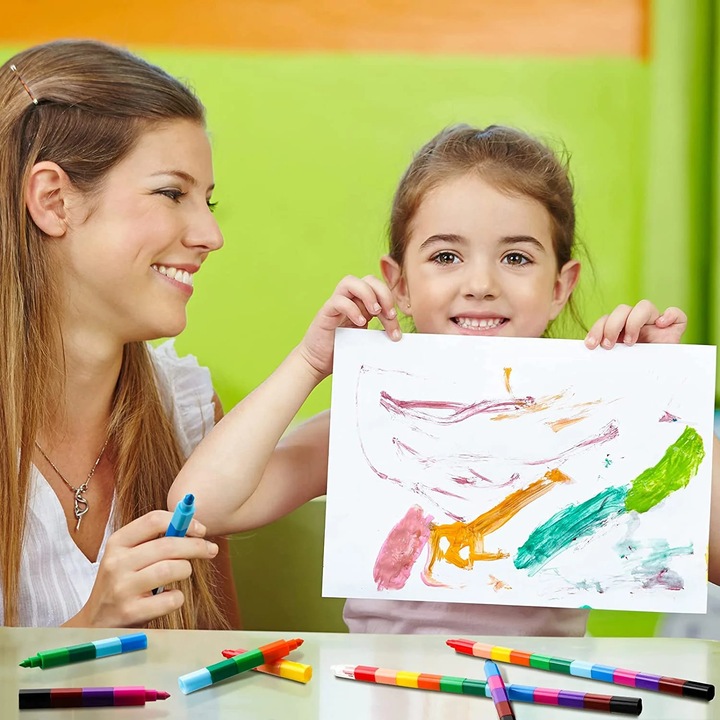 Комплект цветни моливи, 12 цвята, размер 25,3x3,4 см