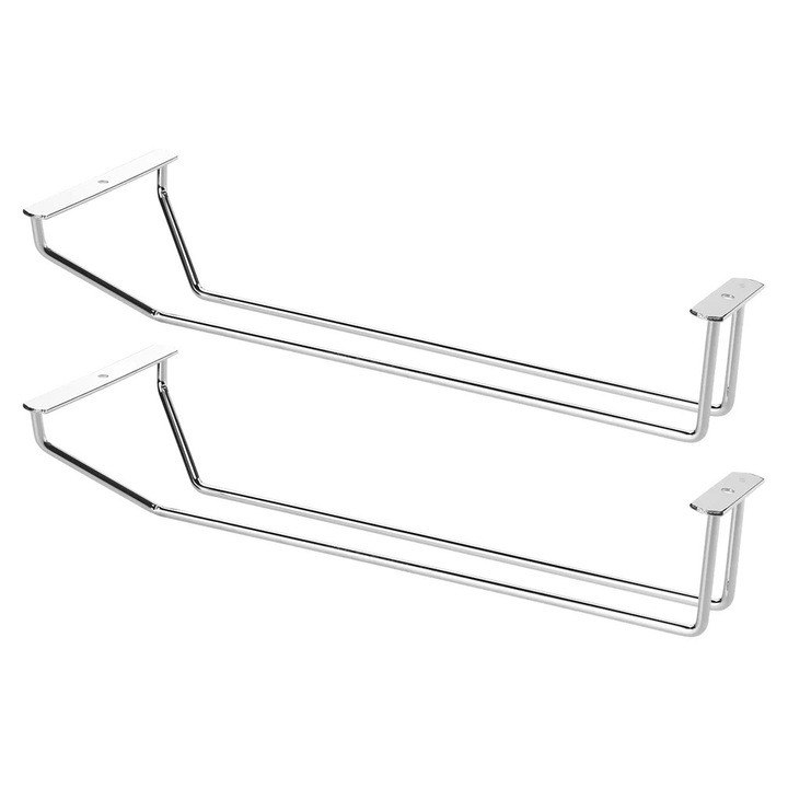 Suport pahare vin YANYXR, inox, argintiu, 35x11x6cm, set 2 bucati