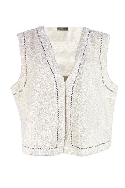 Vesta dama traditionala R25 crem/negru, marimea 2XL