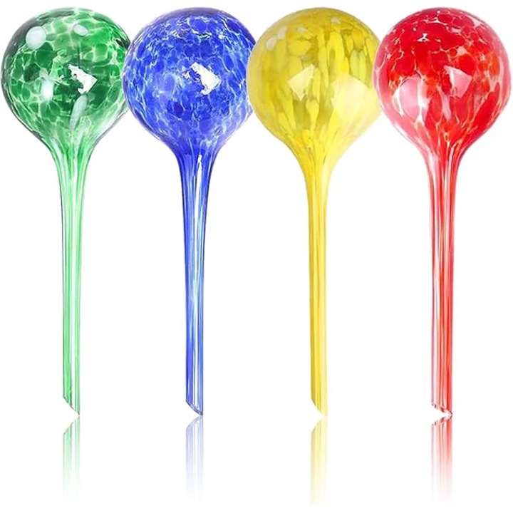 Set 4 bile irigare sticla colorate 7.9x2.7cm