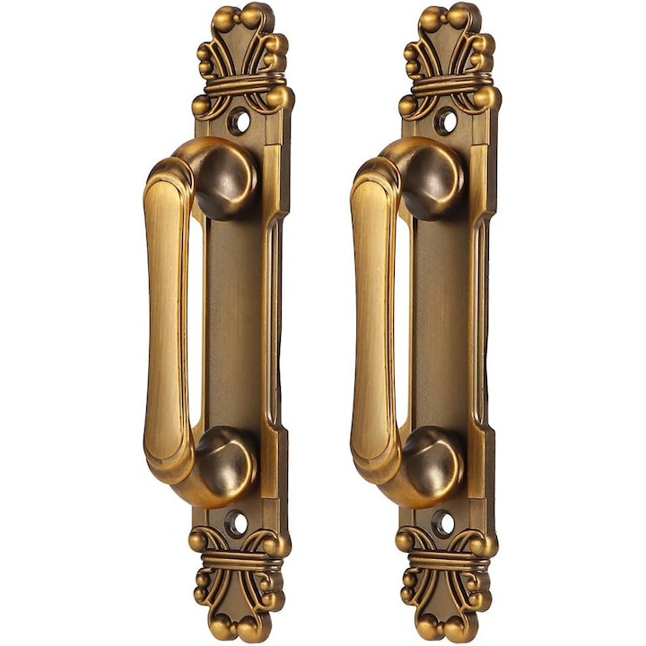 Maner usa vintage, finisaj bronz antic, 165x30x35mm, set 2 bucati