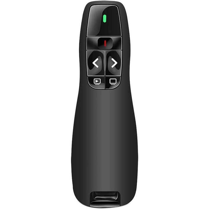 Telecomanda ergonomica pentru prezentare de diapozitive PowerPoint, telecomanda wireless 2.4GHz, indicator de distanta USB pentru prezentare PowerPoint, pentru computer Windows Mac