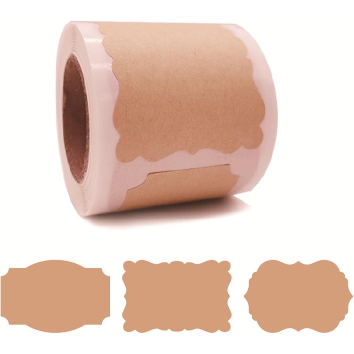 Vintage kraft anyagból készült matricák, kézzel készített, DIY ajándékok csomagolására, otthoni használatra, befőttesüvegekre, ajándékokra, születésnapokra