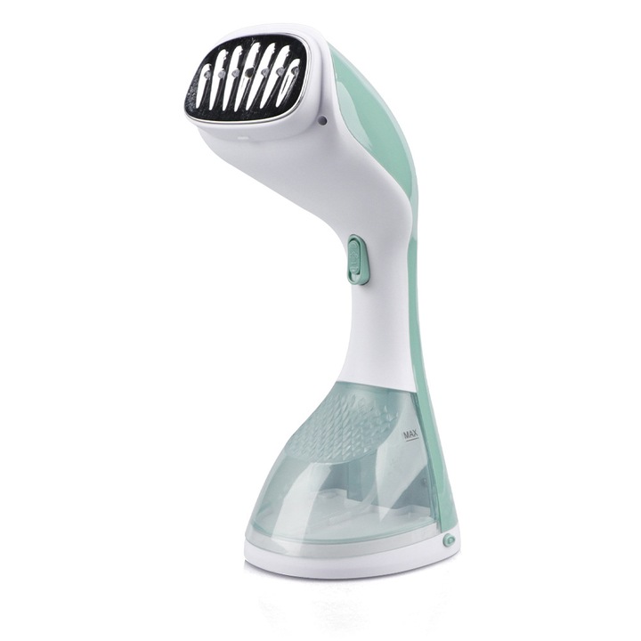Fier de calcat cu abur, 1400W, 220V, incalzire rapida, talpa din otel inoxidabil, 9x11x28cm, verde