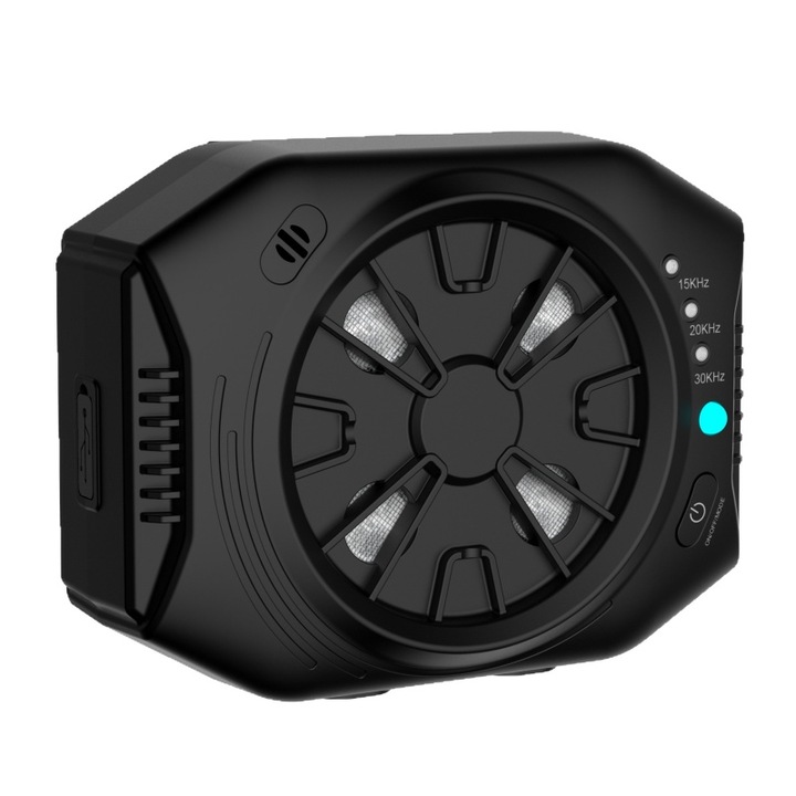 Opritor de latrat caine, 15/20/30KHz, profesional, IPX4 impermeabil, 1500mAh, incarcare USB, inofensiv pentru animale, evita agresiunea si comportamentul prost, sigur si usor de folosit, mic si portabil, 12.8x5.1x9.8cm, negru