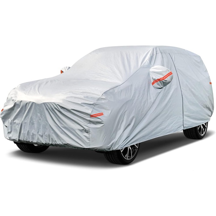 Husa auto SUV marimea M, reflectorizanta, impermeabila, argintiu, 450x180x168 cm
