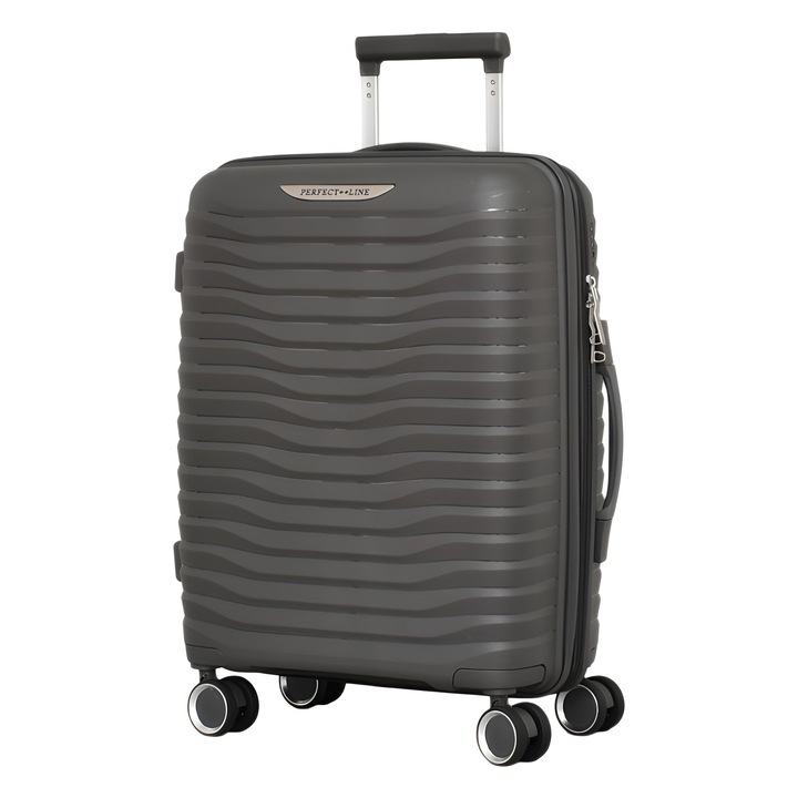 Куфар PERFECT++LINE PP 1616, Разширител, 56/40/21 см, Тъмносив