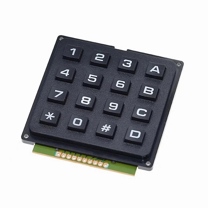 Modul tastatura matriciala 4×4, 16 butoane, compatibila Arduino si MCU