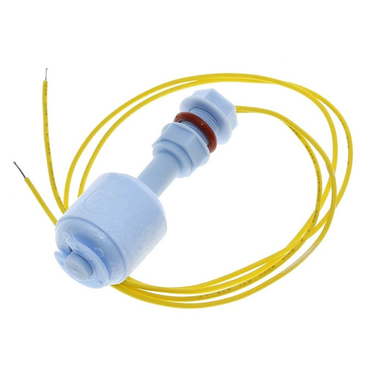 Senzor de nivel lichid cu plutitor orizontal, montaj jos, PP diametru 52 mm